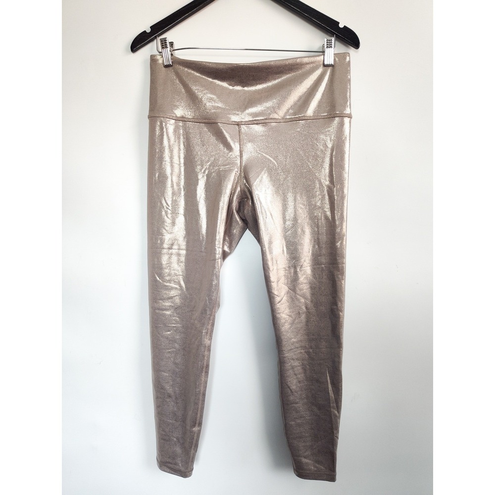 New Athleta Elation Shine Tight Leggings XL Gold Metallic Ultra High Rise NWT - Picture 4 of 10